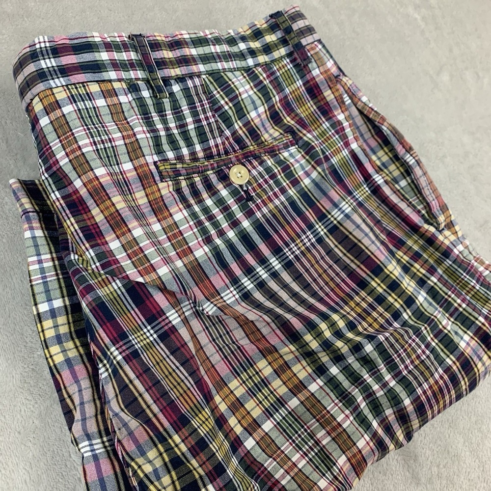 Polo Ralph Lauren Shorts Mens 42* Multicolor Plaid Preppy Flat Front Cotton